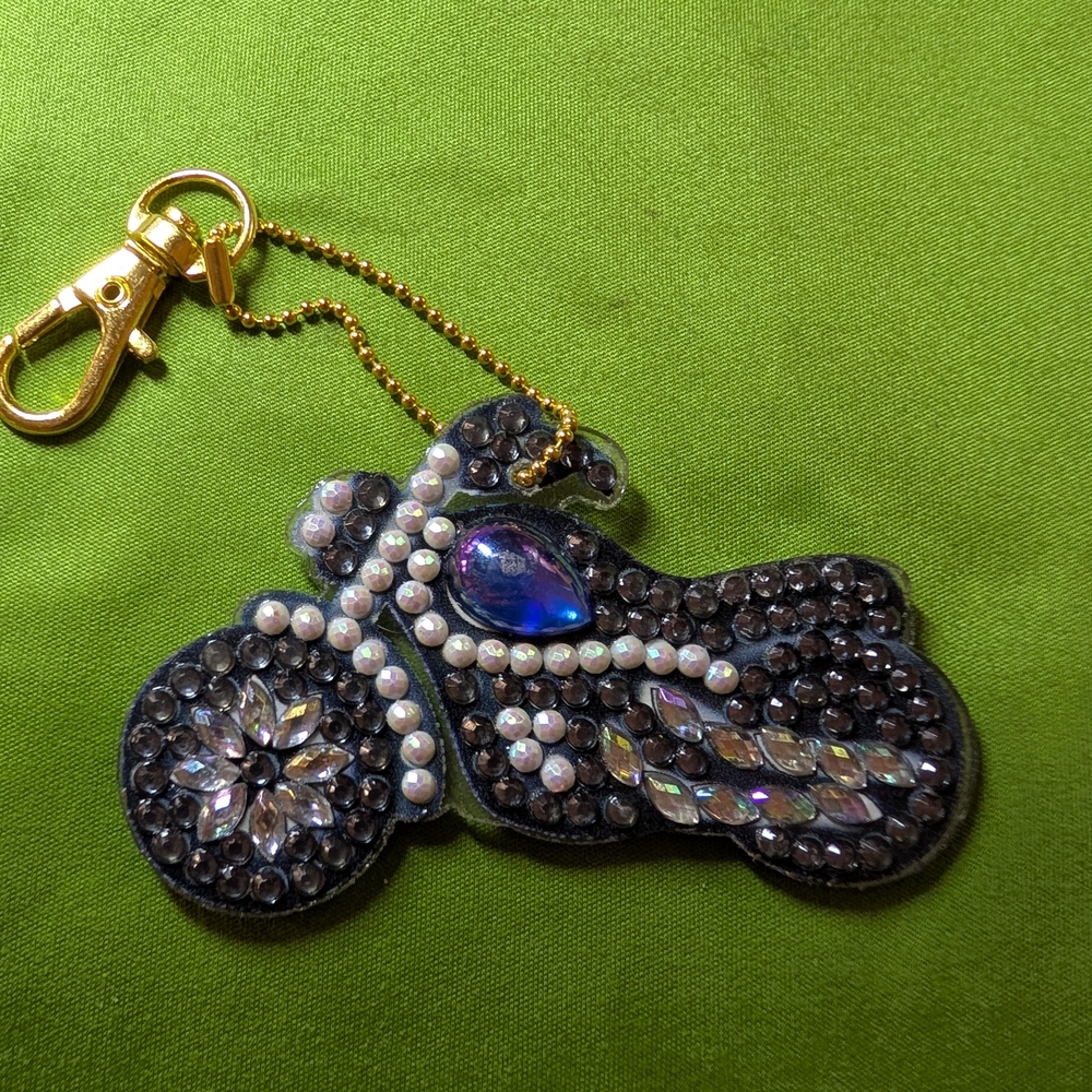 5 For $10 Double Sided Black and Silver Motorcycle Keychain
